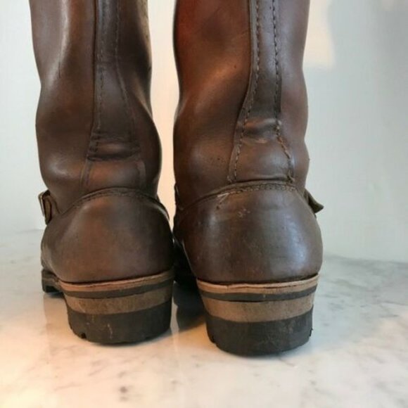 Outdoor Tall Brown Leather Snake Boots - Picture 7 of 12